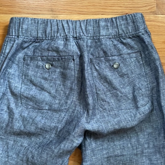 Athleta Gray 100% Linen Ankle Pant 0848 591449 pockets drawstring 6T B9 - Picture 7 of 7